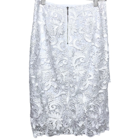Guess “Collena” White Lace Asymmetric Pencil Skirt - Picture 2 of 8